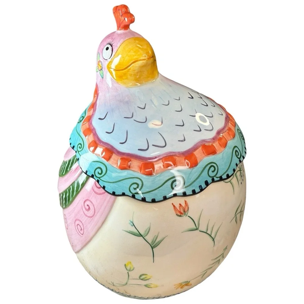 *RARE* Vitange Fitz & Floyd Gypsy Chicken Cookie‎ Jar 10 3/4